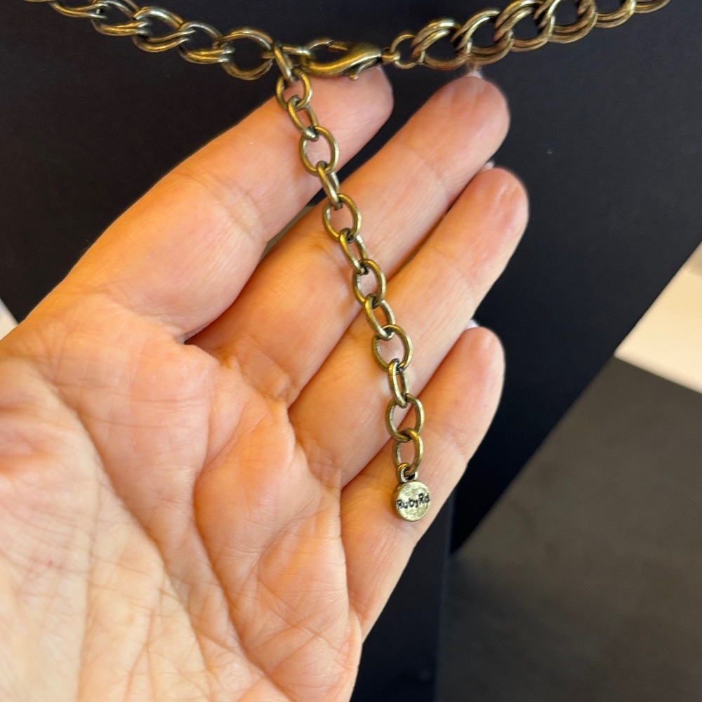 Ruby Rd. Gold and Pink Vintage Statement Necklace - Picture 2 of 3